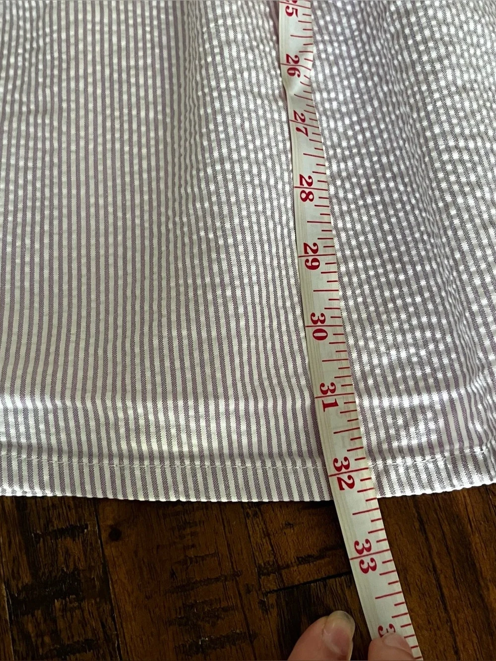 Hope and Henry Striped Tie-Shoulder Kids Dress Lavender White Organic‎ Cotton 10